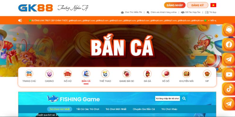 Những tựa game bắn cá đang được yêu thích tại GK88